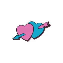 Double Heart Straw Topper 2 sizes 3MF file included