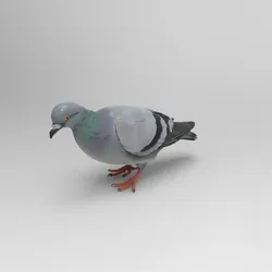 Feeding Pigeon Figure 1/32 Scale – Urban Bird Eating Pose for Dioramas