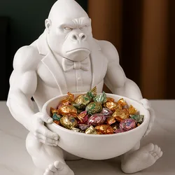 Gorilla Candy Holder – Strong Gorilla Statue Holding a Large Bowl – 3D Printable Candy Dish