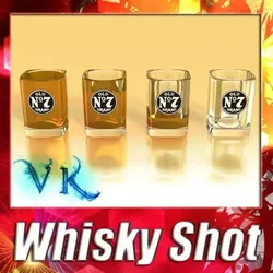 High Detailed Jack Daniels Whisky Shot Glass 3D model