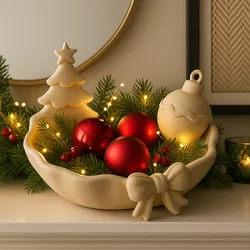 Holiday Tree & Ornament Centerpiece Bowl