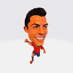 Iconic Football Caricature Statue (High Poly) - Print-Ready Collectible