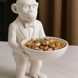 Monkey Candy Holder – Standing Monkey Statue with Large Bowl – 3D Printable Candy Dish