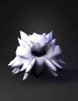 Noxus crystal spiked sphere with purple crystalline spikes and blue co