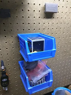 Pegboard mount for Akro-Mils , Akro-Bin style container