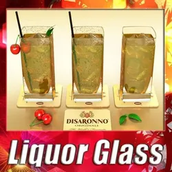 Photorealistic Detailed Cocktail - Disaronno 3D model