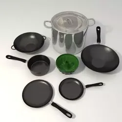 Pots and pans set 3D model