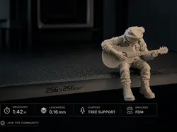 Rana tocando la guitarra / Sentado en el borde - Modelo de impresión 3D gratuito
