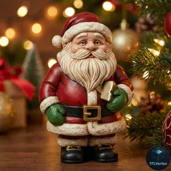 Santa Claus Candle Chibi 3D Printed Mold