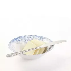 Butter In A Bowl And Knife 3D model