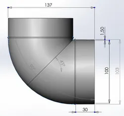 d100 air channel 90 angle