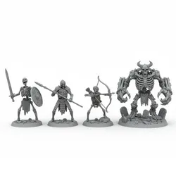 Skeleton Legion – 3 Warriors & Bone Golem (28mm DnD Undead Pack)