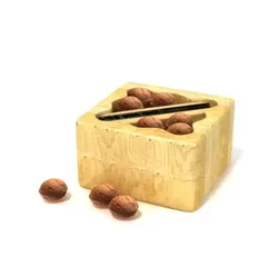 Square Wooden Nut Holder 3D model