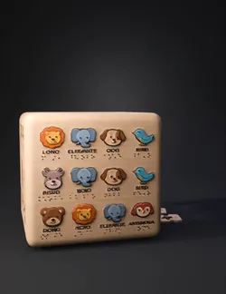 wooden educational cube toy with animal icons numbers and interlockin