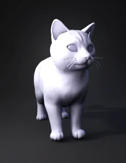 Create a game ready 3D model of an adult domestic short haired cat Se