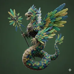 Feather-Serpent Prophet – Winged Snake Mystic – Fantasy STL Figure – 3D Print Mini – RPG Character