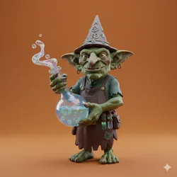 Silly Goblin Alchemist – Funny Goblin Character – Fantasy STL Model – 3D Print Miniature – RPG Figure