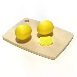 Single Piece Wooden Cutting Board 3D model