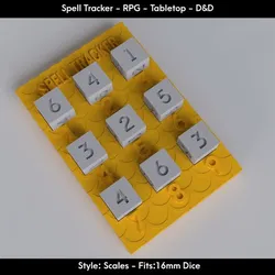 Spell Tracker STL – Dungeons & Dragons - Tabletop – RPG - Scales Style