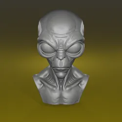 Alien Bust – High-Detail 3D Printable Sculpture