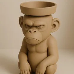 Angry Monkey Planter – Funny Monkey Flower Pot – 3D Printable STL