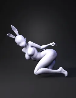 camouflage humanoid figure in dynamic pose with camo skin smooth skin