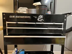 Drawer label & mount for U.S. General 4 drawer 30" cart (Harbor Freight)