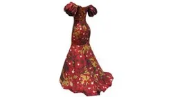 Floral Puff Sleeves Off Shoulder Long Dress