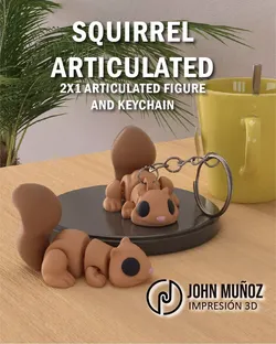 Squirrel Articulated Keychain and 3D Figure 3D print model