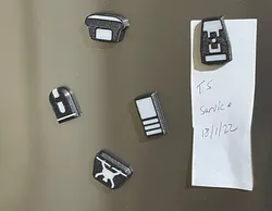 Survey equipment fridge magnets