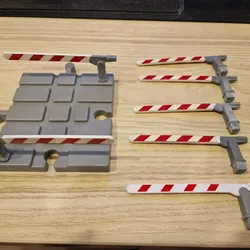 Wooden train crossing gates