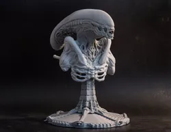 Alien bust statue