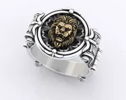 An ancient lions ring with patterns 373