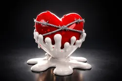 Barbed Wire Heart Sculpture Dark Romantic Valentine Decor Gothic Love Art Gift 3D Print Model in Other 619302