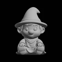 Chibi Wizard Figurine Fantasy Character 3D Print Model in Architecture 620574