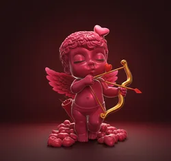 Cupid Statue Valentine Decor Cute Love Angel Figurine with Bow Romantic Gift for Couples Home Sh 3D Print Model in Other 619333