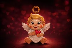 Cute Angel Baby Holding Heart 3D Printed Cherub Ornament Sweet Guardian Angel Decor Gift for Lov 3D Print Model in Other 619635