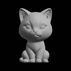 Cute Cat Statue 3D Print Model Animal Figure 3D Print Model in Sculpture 620583