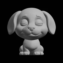 Cute Puppy Sculpture Cartoon Animal 3D Print Model in Sculpture 621391