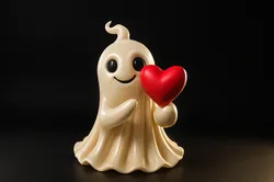 Cute Valentine Ghost Holding Heart Romantic 3D Printed Decor Gift for Love Anniversary Home Deco 3D Print Model in Other 620145