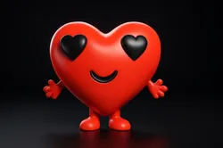 Cute Valentine Heart Character Figurine Smiling Love Heart 3D Printed Decor Romantic Saint Valen 3D Print Model in Other 620144