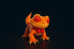 Cute Valentine Lizard Figurine Heart Eyes Reptile 3D Printed Gift Romantic Desk Decor for Saint 3D Print Model in Other 620124