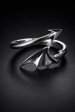 Devil Wing Arrow Wrap Ring 3D Print Model in Rings 620670