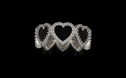Enamel heart ring model 814 3D Print Model in Rings 622281