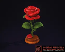Eternal Red Rose Romantic Valentines Day Gift Elegant Desk Home Decor Timeless Love Keepsake 3D Print Model in Other 620114