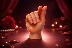 Finger Heart Hand Romantic 3D Printed Valentine Gift Modern Love Sculpture Cute Desk Decor for 3D Print Model in Other 619636