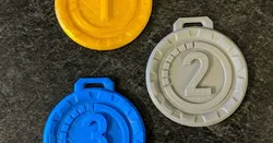 First Second and Third Place Medals