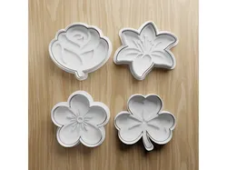 Flower Cookie Cutter STL Bundle | Rose Lily Blossom Clover Fondant Cutter Set | 3D Printable