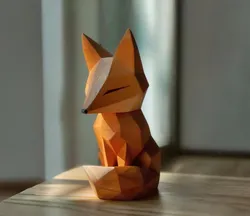 Geometric Fox Sculpture