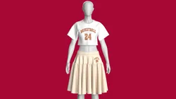 Girls Basketball Crop Top With Skirt Outfit - 24